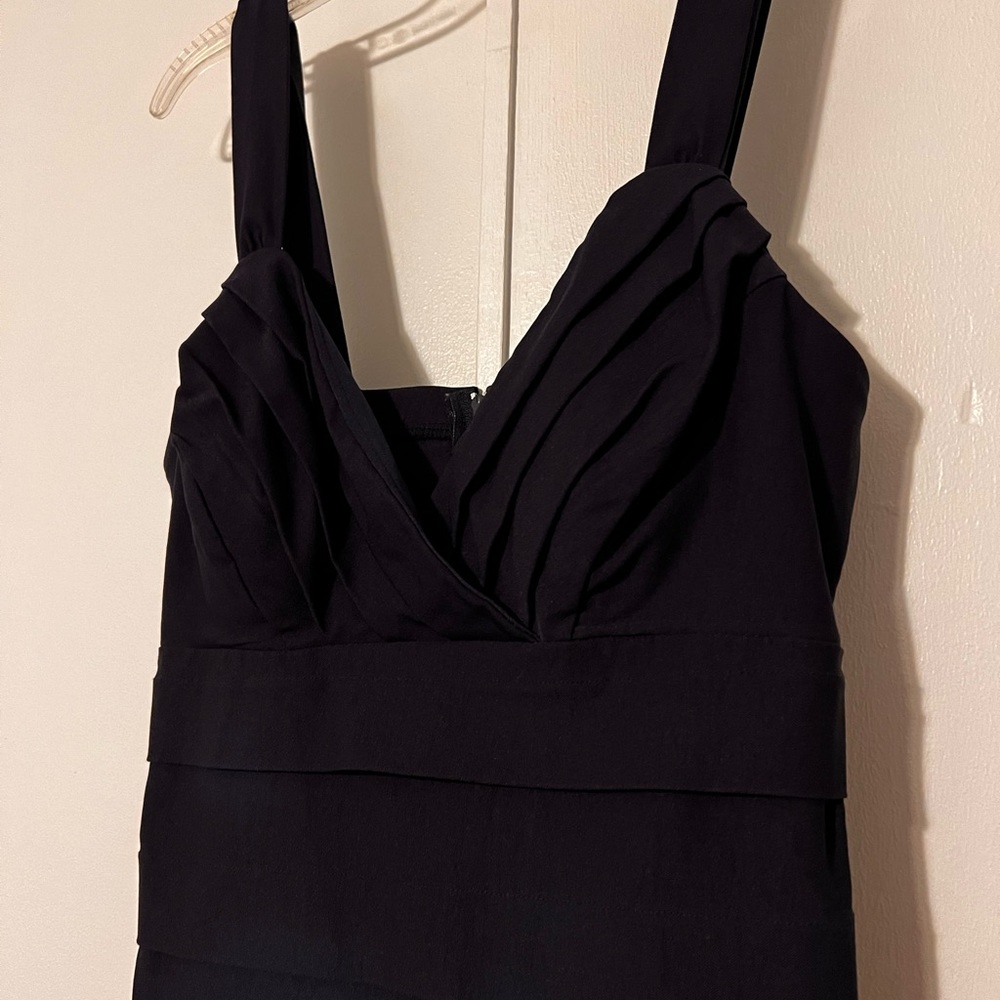 Navy Blue Ruched Cocktail Dress - Picture 2 of 5